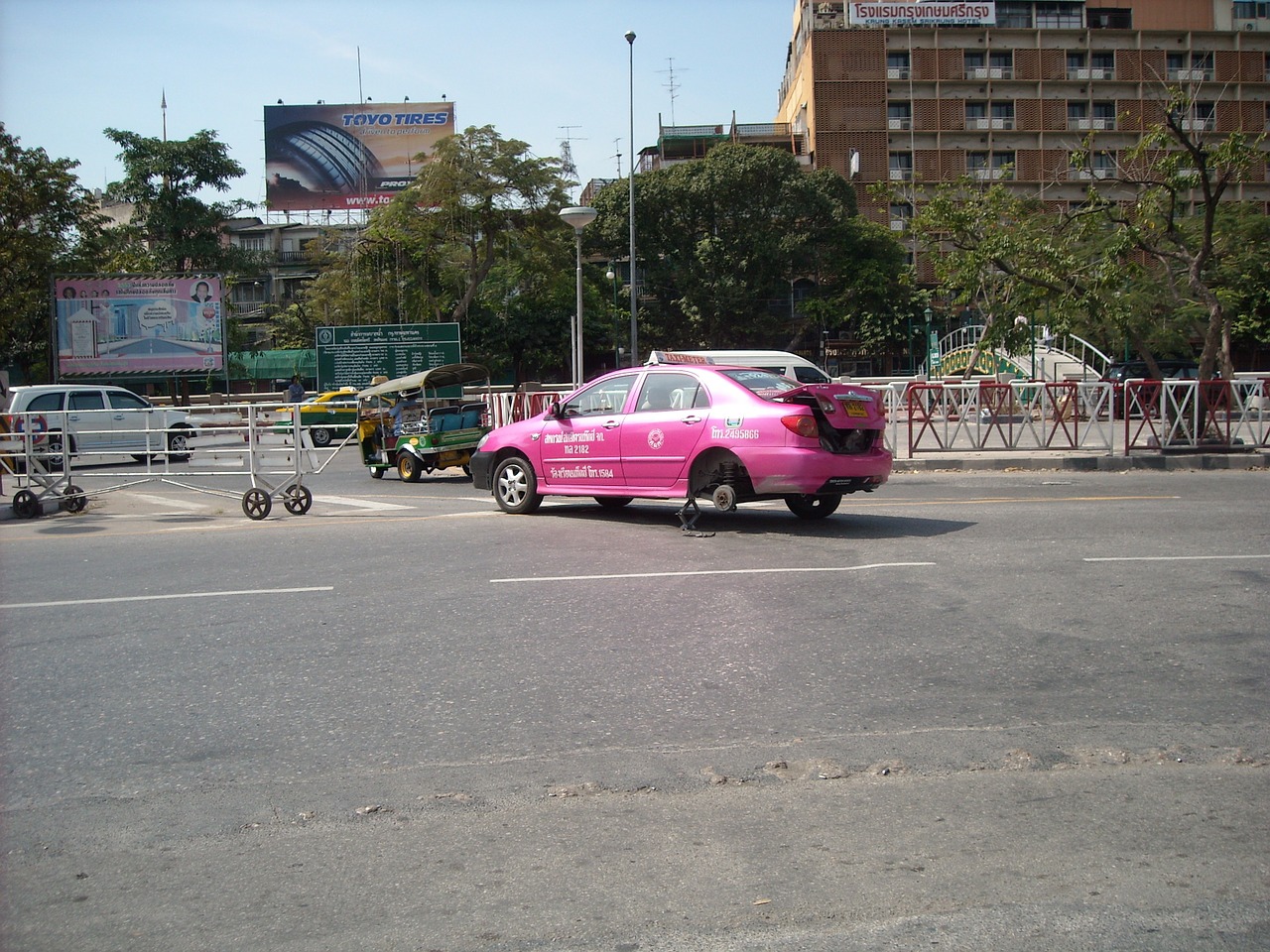 taxi on the road